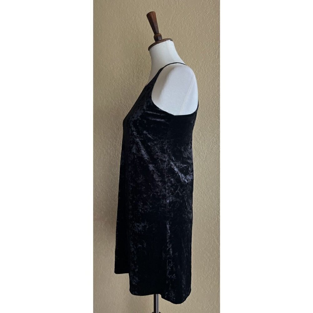 Love...Ady Womens Black Crushed Velvet Slip Mini Dress Size S - Picture 11 of 11